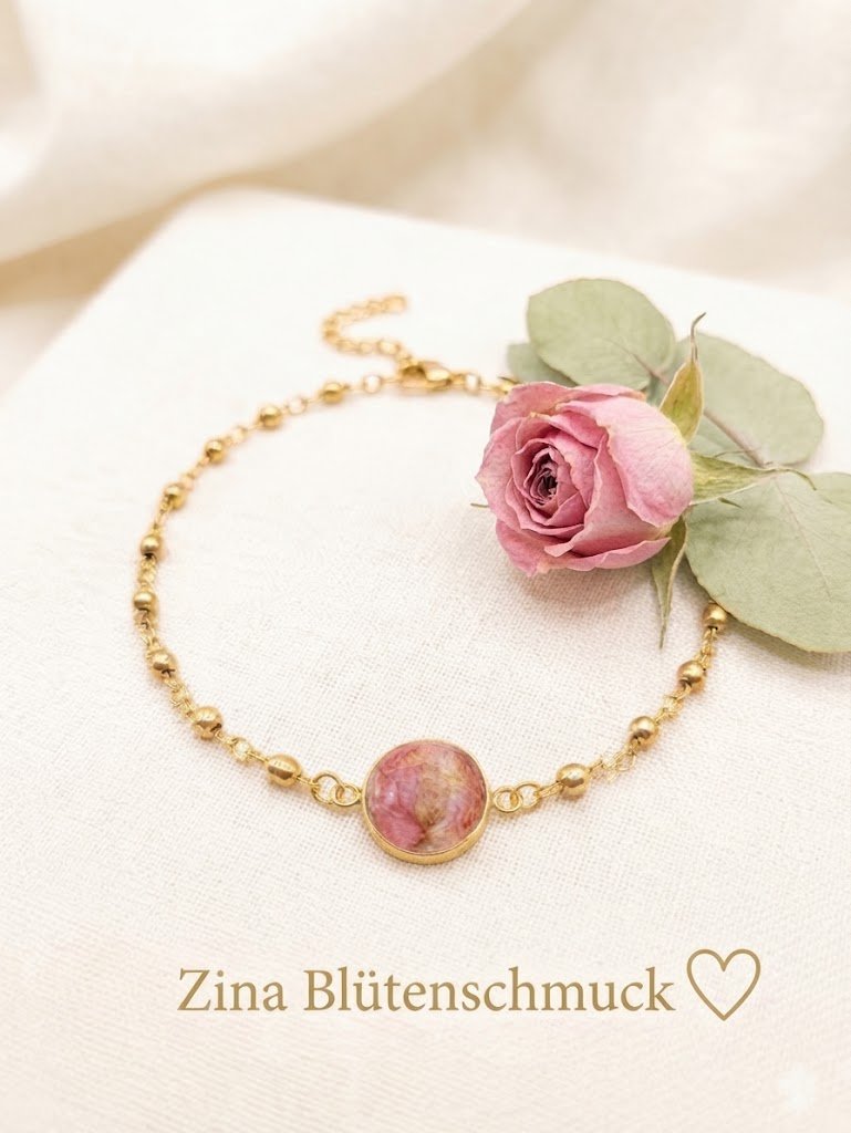 Armband Dana gefüllt mit den Blüten deines Brautstraußes